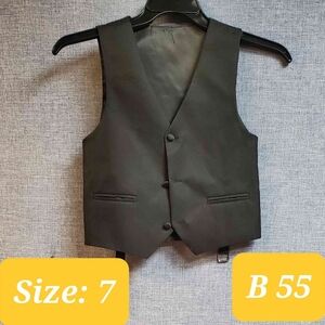Boys Vest | Size:  7 | Color:  Black | RRR Apparel